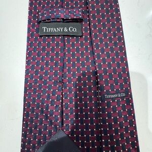 Tiffany & Co. Burgundy and Navy Silk Tie